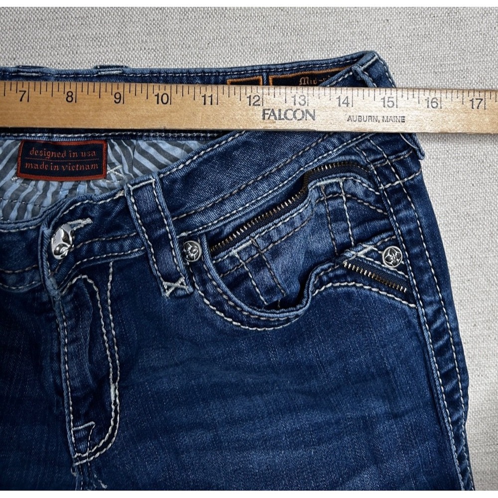 Rock Revival Tia Jeans Women's 31 Blue Denim Mid Rise Skinny Embellished Pockets - Picture 5 of 12